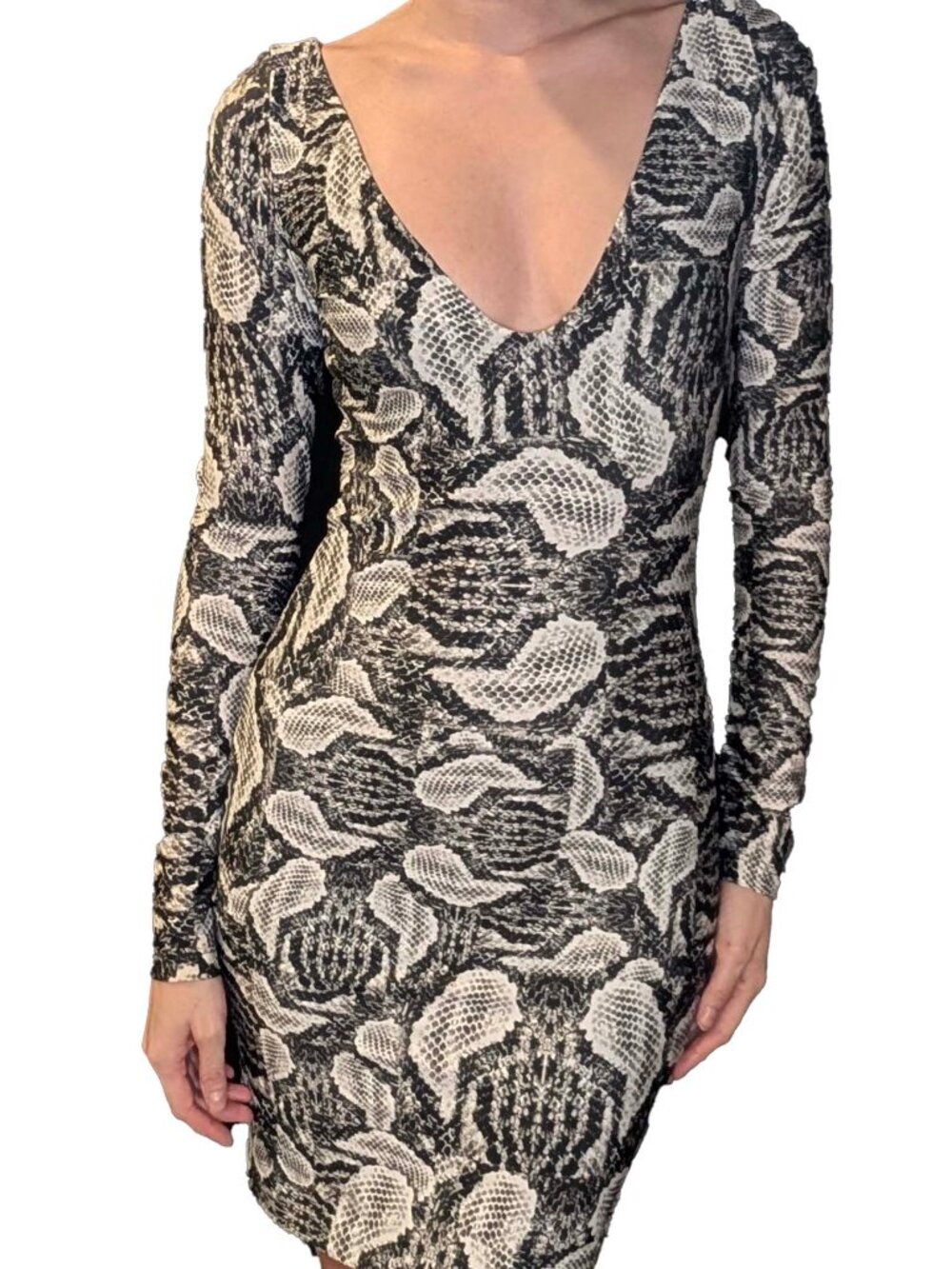 Kookai Snake Print Bodycon Mini Dress – Size 1 (XS/S)